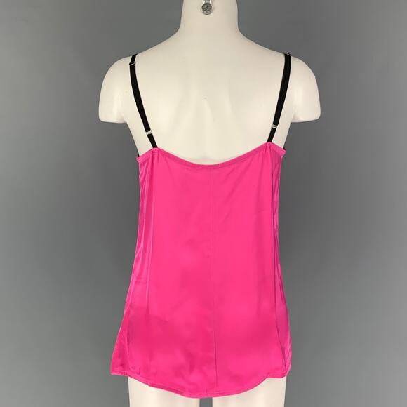HELMUT LANG Size M Pink Black Lace Viscose Slip Dress Top - Picture 3 of 5